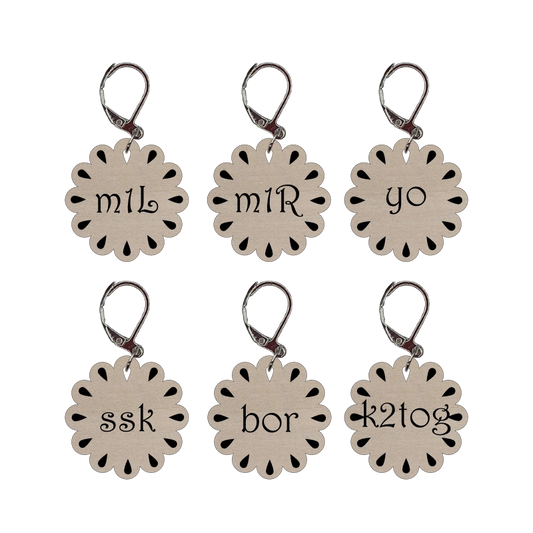 Marqueurs - m1L-m1R-yo-bor-ssk-k2tog